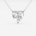 3.00 CTW Floating Heart Shape Lab Grown Diamond Solitaire Pendant Necklace F/G VS1 AGI Certified in 14K White or Yellow Gold-0