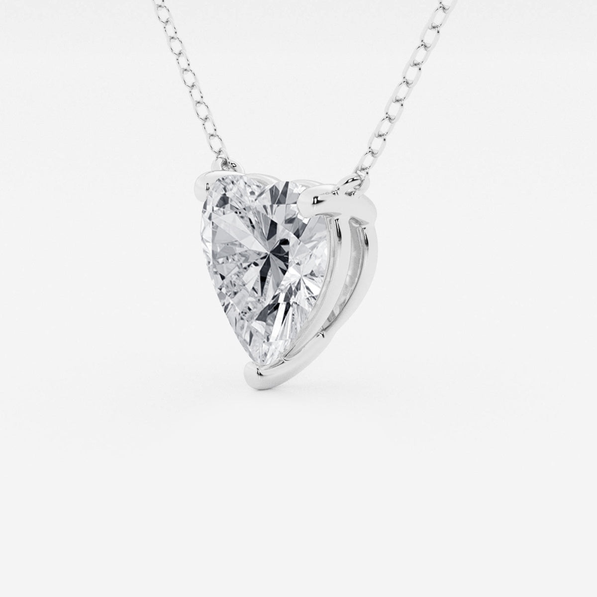 3.00 CTW Floating Heart Shape Lab Grown Diamond Solitaire Pendant Necklace F/G VS1 AGI Certified in 14K White or Yellow Gold-2