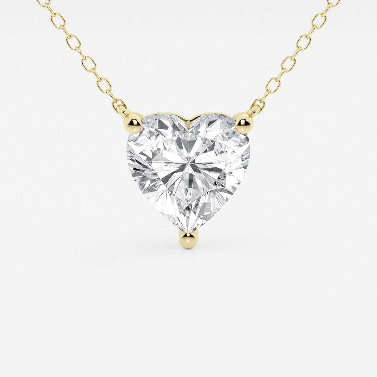 3.00 CTW Floating Heart Shape Lab Grown Diamond Solitaire Pendant Necklace F/G VS1 AGI Certified in 14K White or Yellow Gold-1