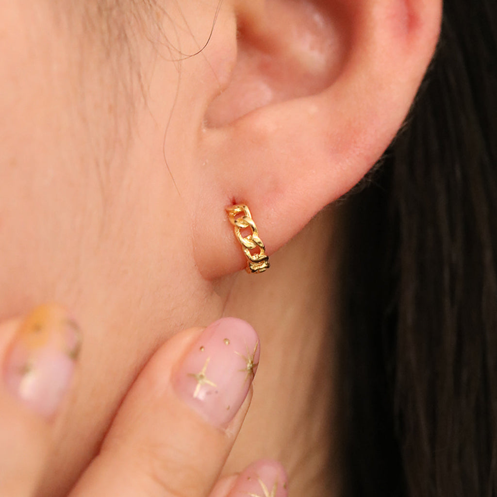 8mm Rope Huggie Earrings-4