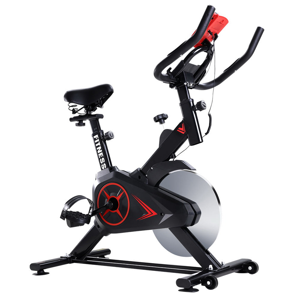 NNEDSZ Exercise Bike Flywheel Fitness Commercial Home Workout Gym Phone Holder Black-0