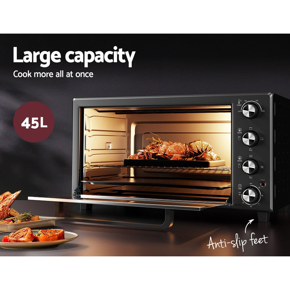 NNEDSZ Devanti 45L Convection Oven Electric Fryer Ovens 1800W-2