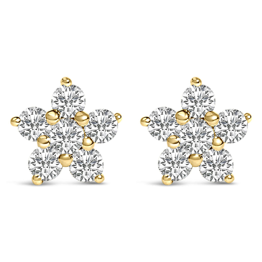 10K Gold 1/2 Cttw Lab Grown Diamond Star Stud Earrings