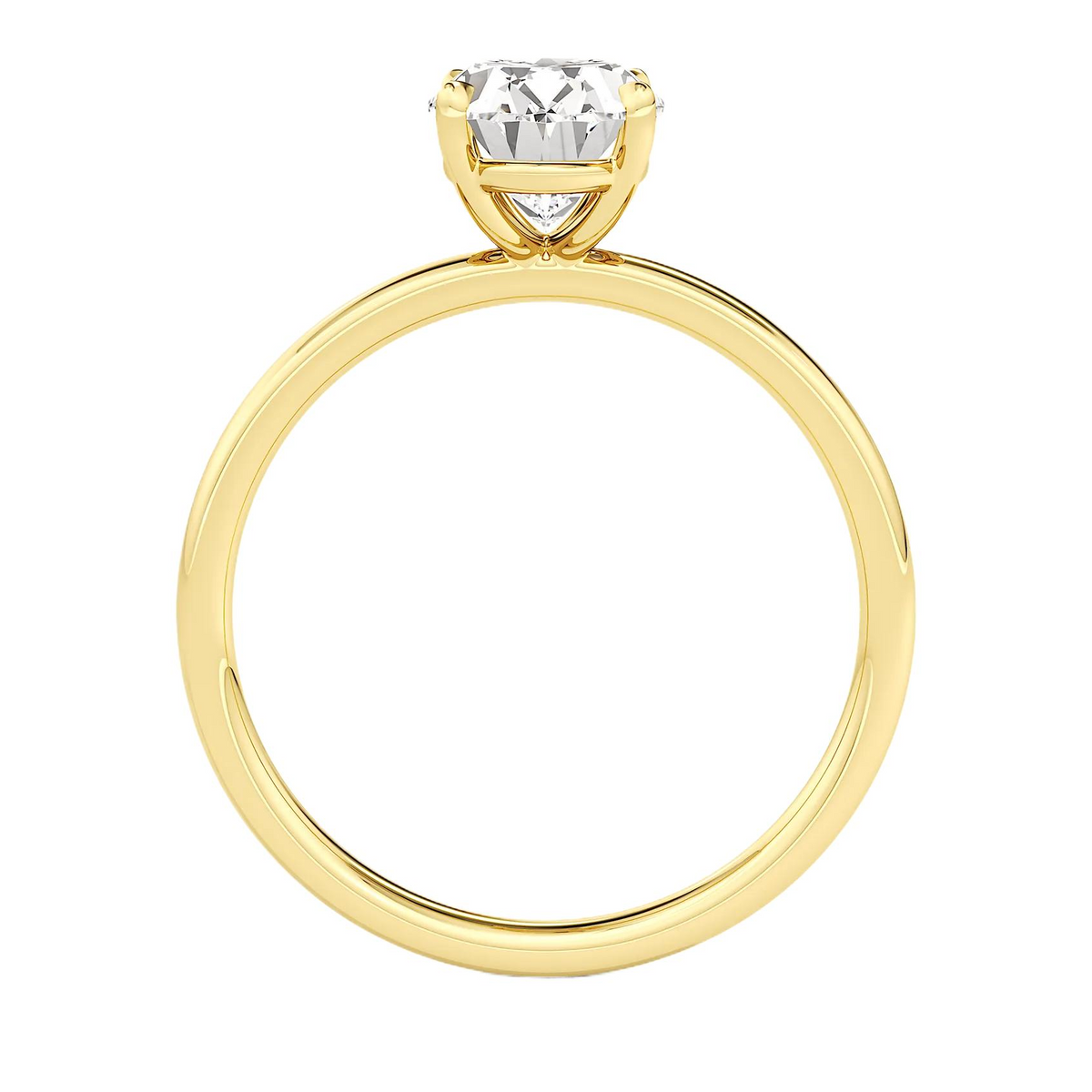 1.50 CTW Oval Cut Certified Moissanite Solitaire Ring in 14kt Yellow Gold Over Sterling Silver-2
