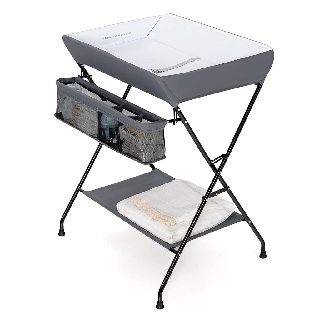 Grey Folding  Wide Nursery Diaper Baby  Changing Table-0