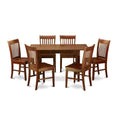 Mission Style 7-piece Dining Set in Mahogany Wood Finish-0