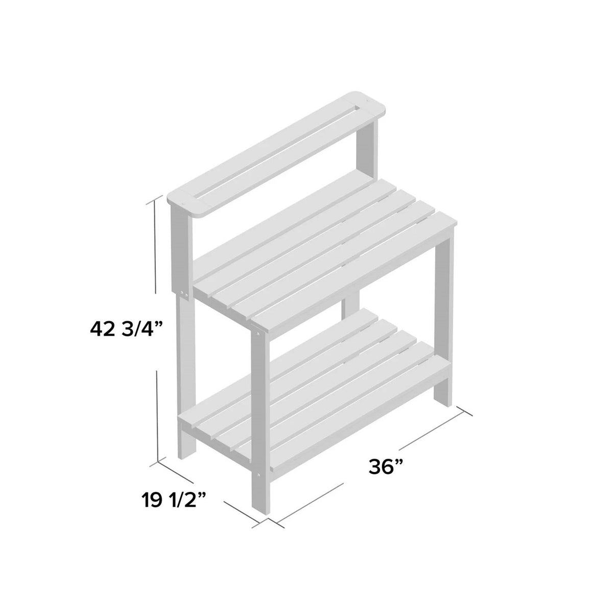 Solid Meranti Wood Outdoor Garden Potting Bench Table with Bottom Shelf-4
