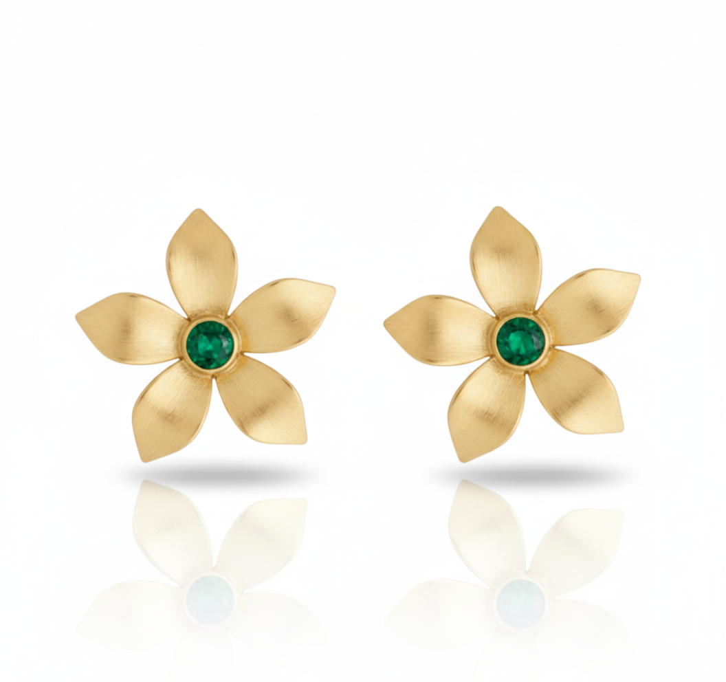 Elora Emerald Studs-0