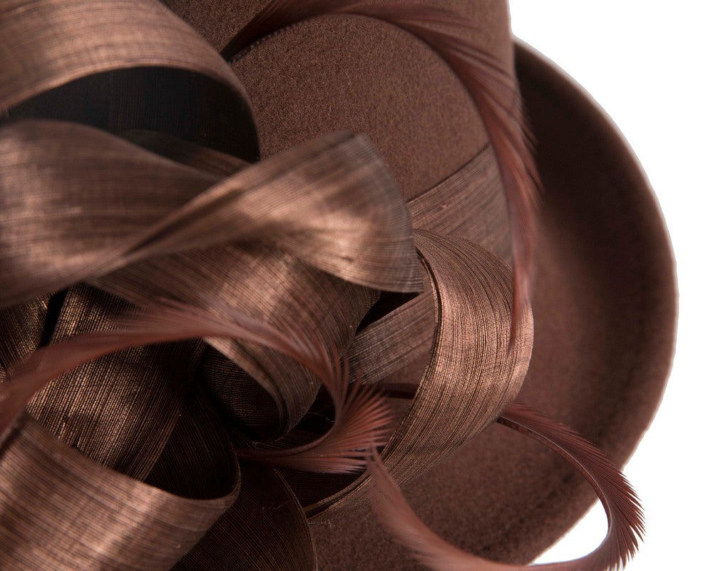 Exclusive chocolate brown cloche winter hat by Fillies Collection-4