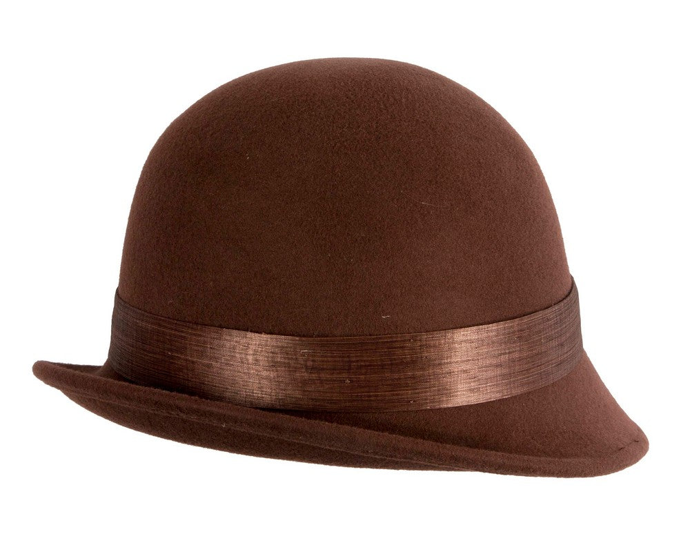 Exclusive chocolate brown cloche winter hat by Fillies Collection-2