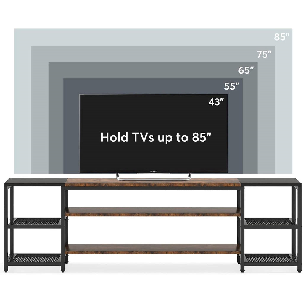 Modern Industrial Metal Wood TV Stand Entertainment Center for TV up to 85-inch-3