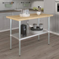 48 x 24 inch Wood-Top Heavy Duty Steel Utility Work Table Kitchen Island-0
