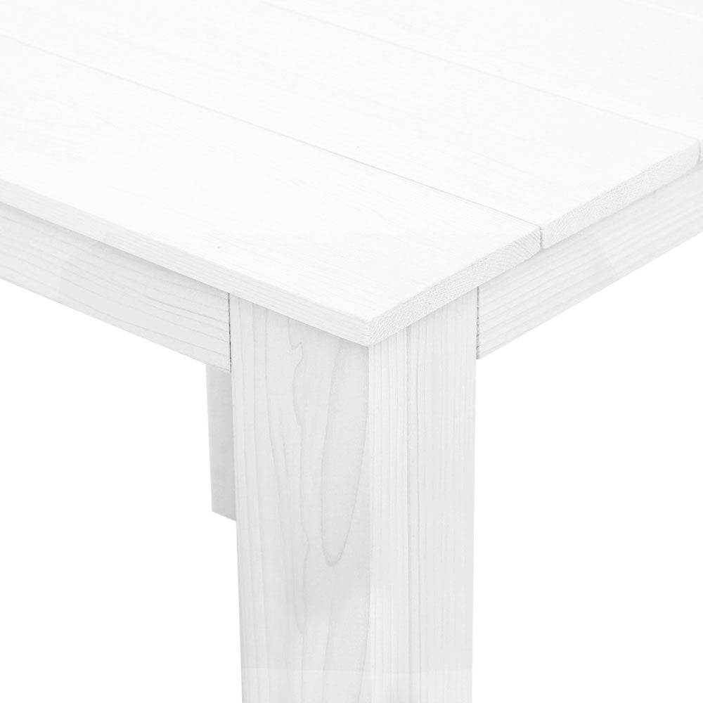NNEDSZ 3 Piece Outdoor Adirondack Beach Chair and Table Set - White-3