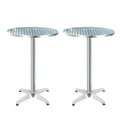 NNEDSZ Gardeon Set of 2 Outdoor Bar Table Aluminium Round 70/110CM-0