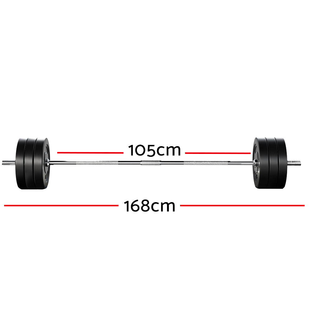 NNEDSZ 68kg Barbell Set Weight Plates Bar Lifting Bench 168cm-1