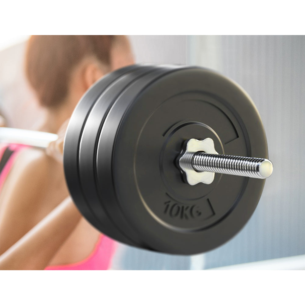 NNEDSZ 68kg Barbell Set Weight Plates Bar Lifting Bench 168cm-4