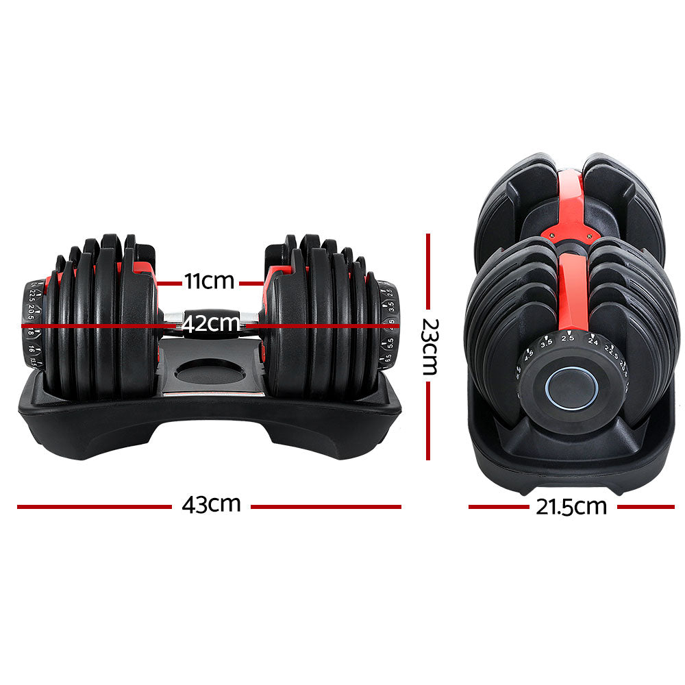 NNEDSZ 24kg Dumbbells Adjustable Dumbbell Weight Plates Home Gym 2pcs-1