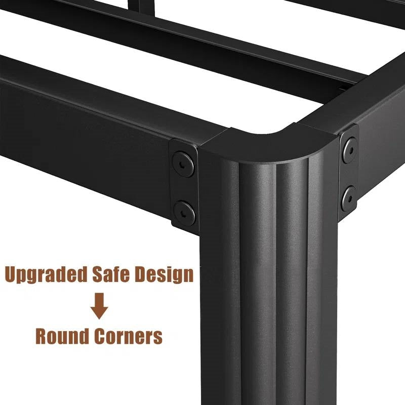 Full size Heavy Duty Metal Bed Frame Platform with Round Edge Legs-3