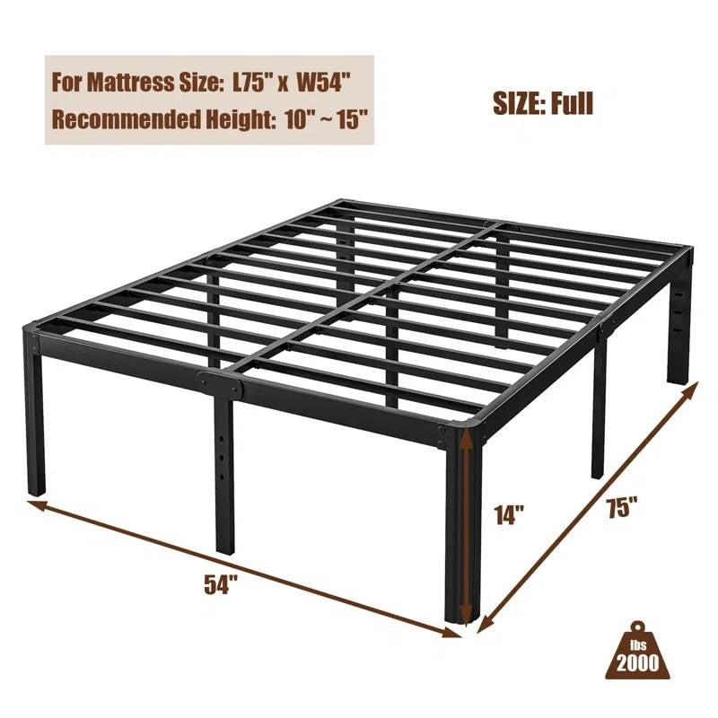 Full size Heavy Duty Metal Bed Frame Platform with Round Edge Legs-4