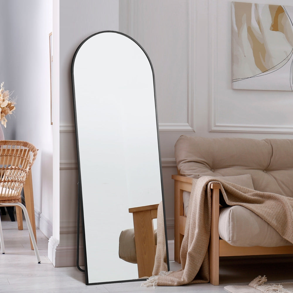 NNEED Full Length Mirror Arched Free Standing Black-4