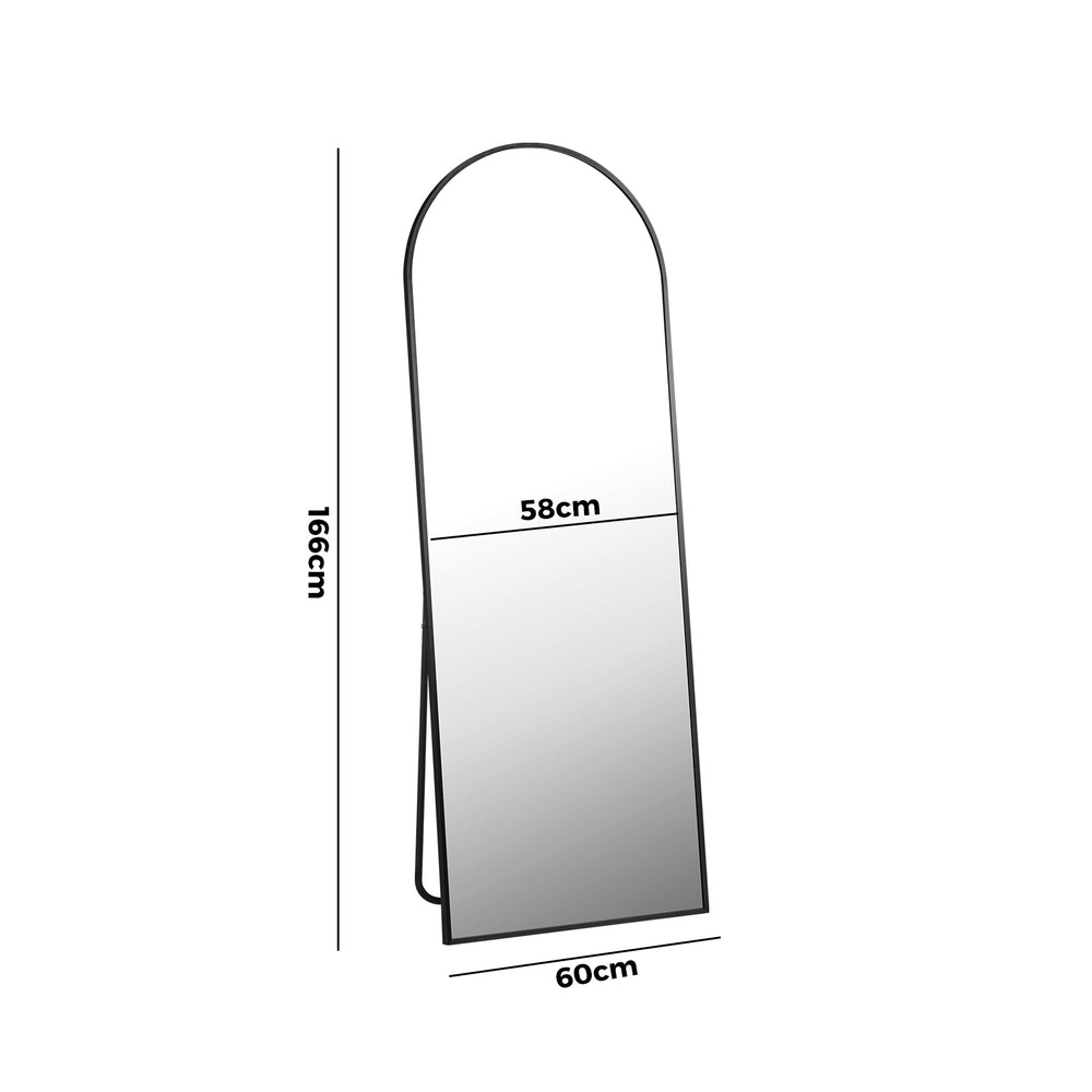 NNEED Full Length Mirror Arched Free Standing Black-1