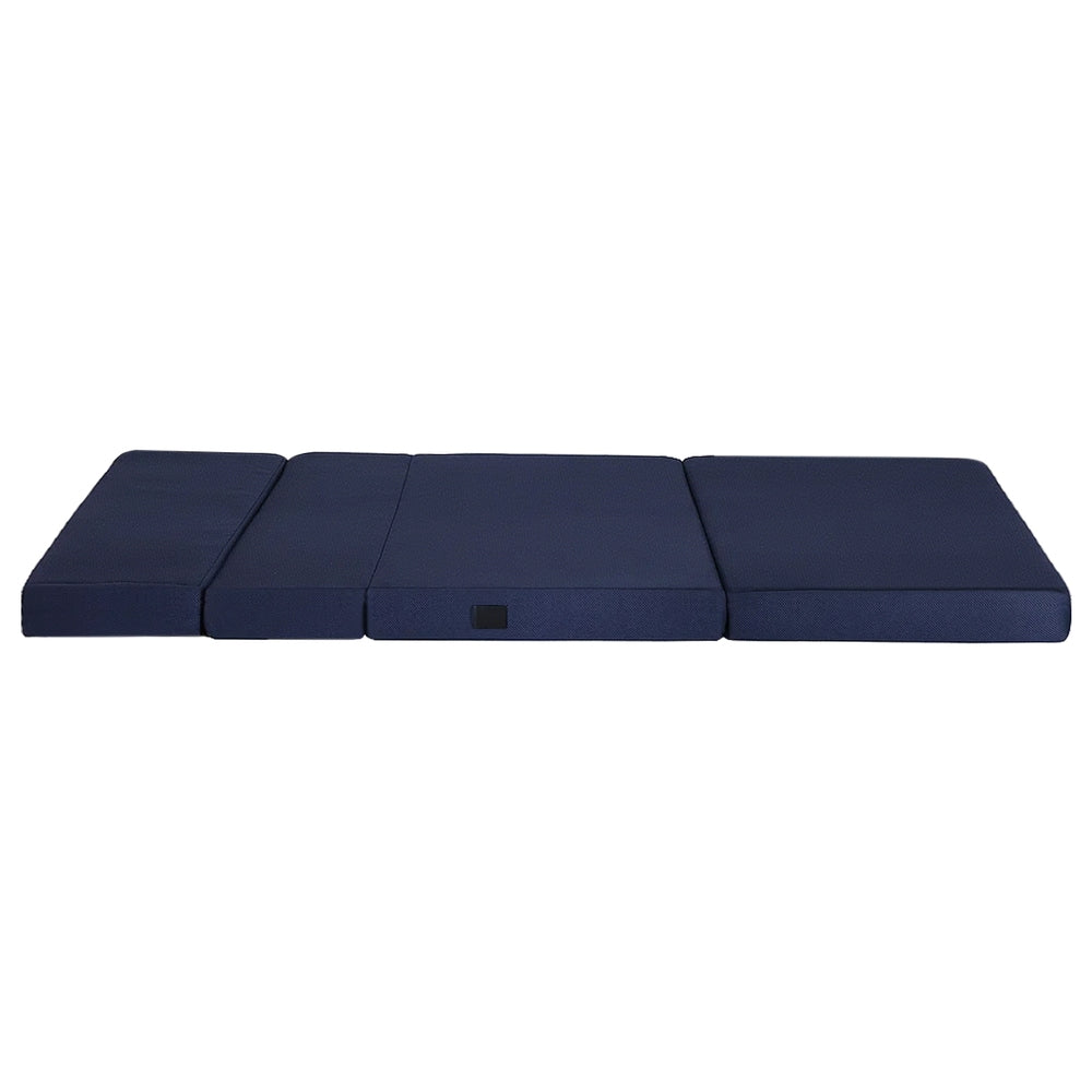 Giselle Foldable Mattress Folding Foam Mattresses Portable Floor Mat Blue Double-2