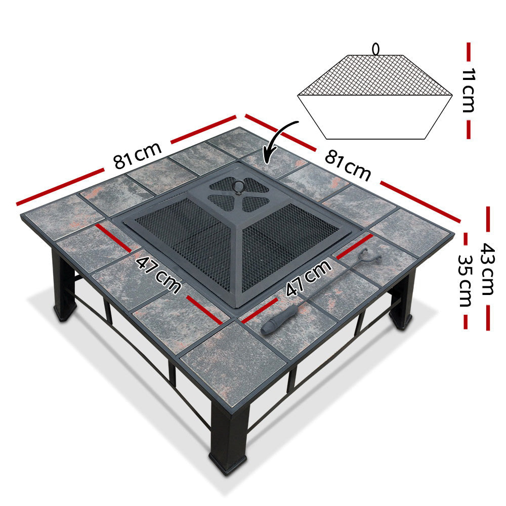 NNEDSZ Pit BBQ Grill Smoker Table Outdoor Garden Ice Pits Wood Firepit-1