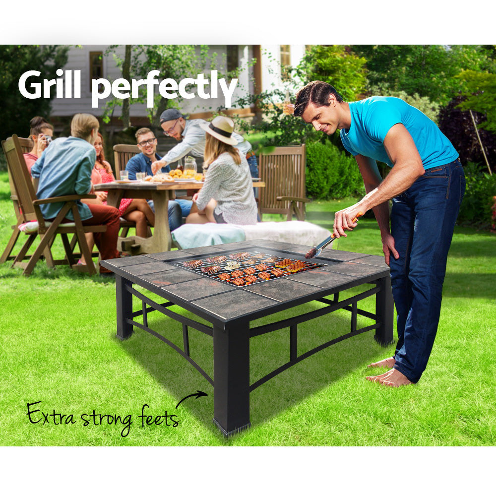 NNEDSZ Pit BBQ Grill Smoker Table Outdoor Garden Ice Pits Wood Firepit-4