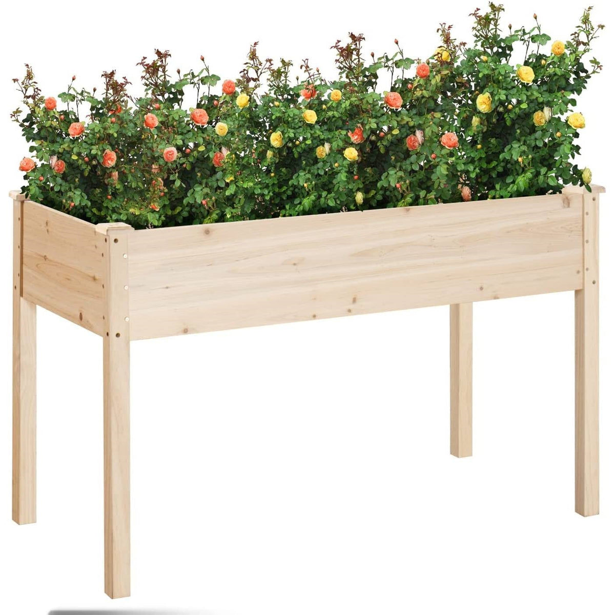 Outdoor Wood Raised Garden Bed Planter Box 46 x 22 x 30-inch High-0