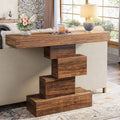 Modern Farmhouse 42-inch Console Accent Sofa Table in Rustic Brown Wood Finish-0
