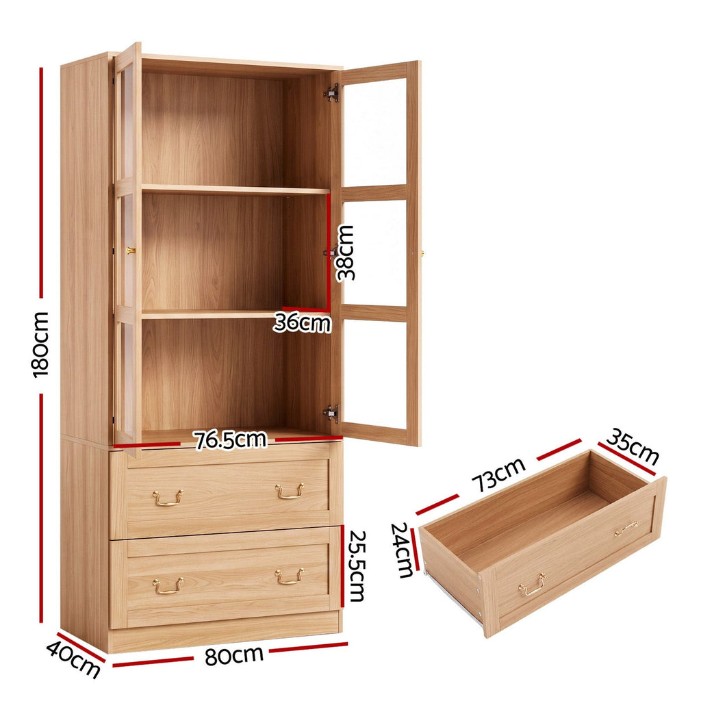 Artiss Buffet Sideboard Cabinet 180cm Hutch Storage Kitchen Drawer Door Wood-2