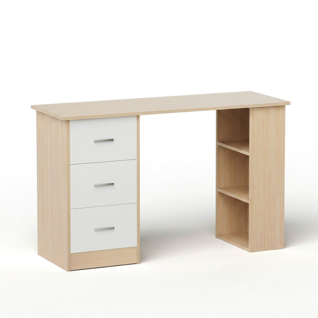 Artiss Computer Desk Drawer Shelf Oak White 120CM-0