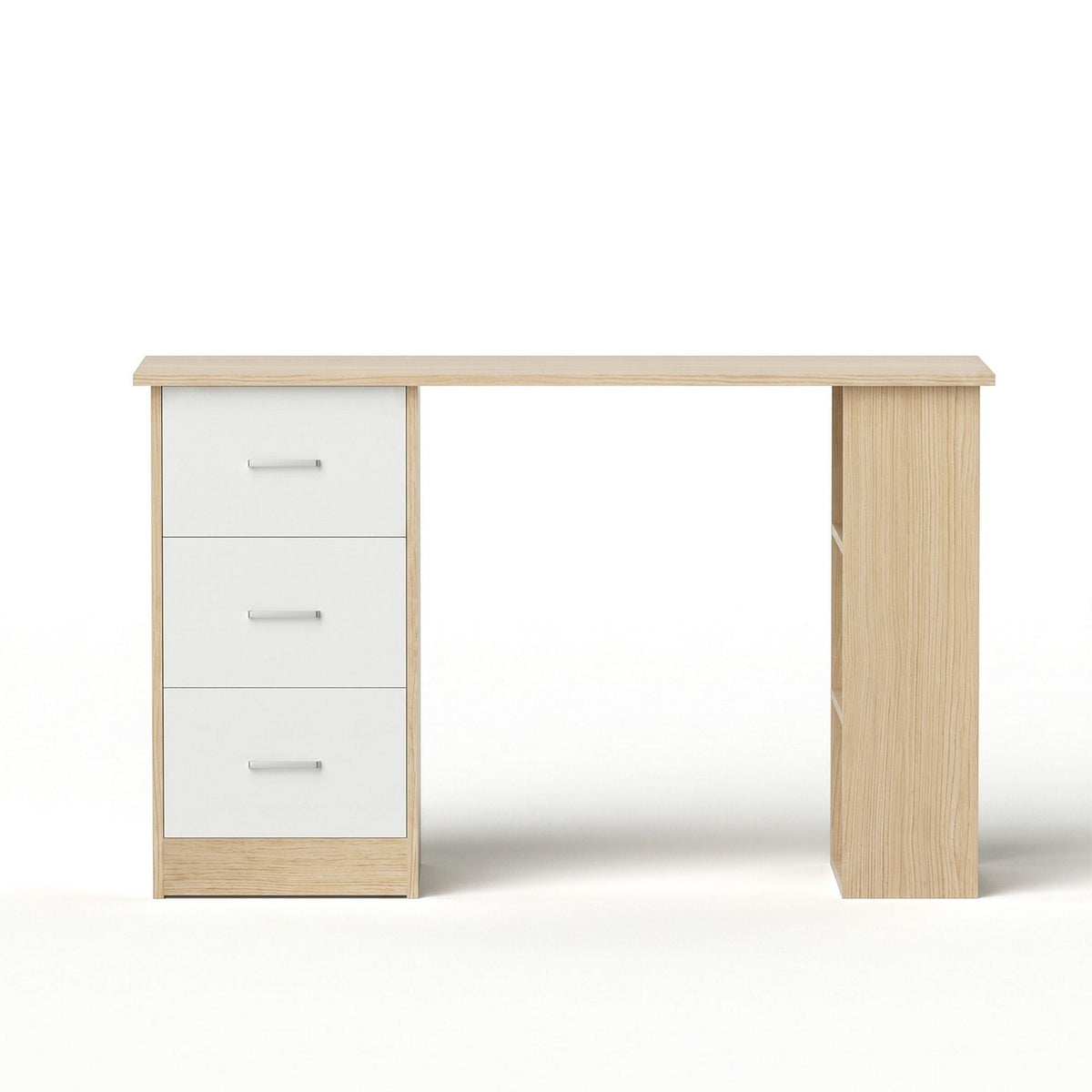 Artiss Computer Desk Drawer Shelf Oak White 120CM-2