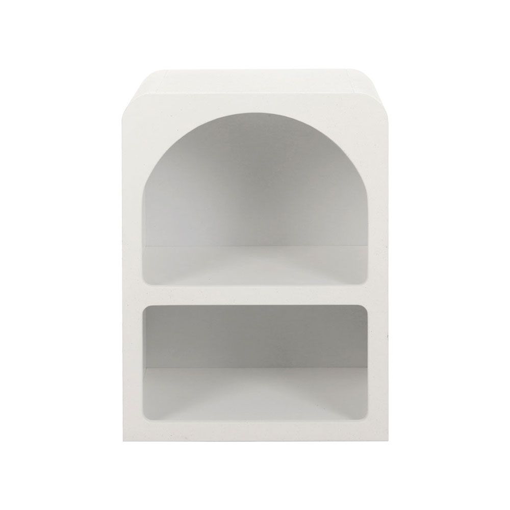 Artiss 2x Bedside Table 2 Shelves - ARCHED White-3