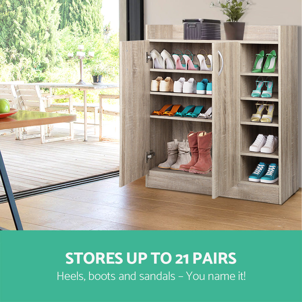 NNEDSZ 2 Doors Shoe Cabinet Storage Cupboard - Wood-1