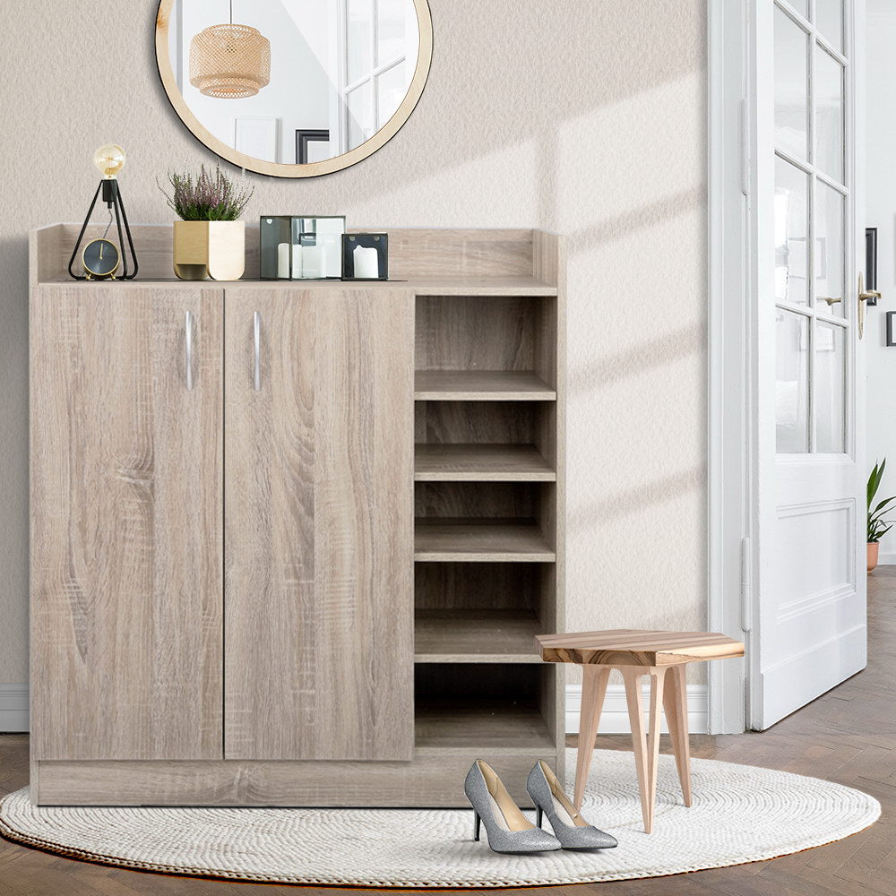 NNEDSZ 2 Doors Shoe Cabinet Storage Cupboard - Wood-3