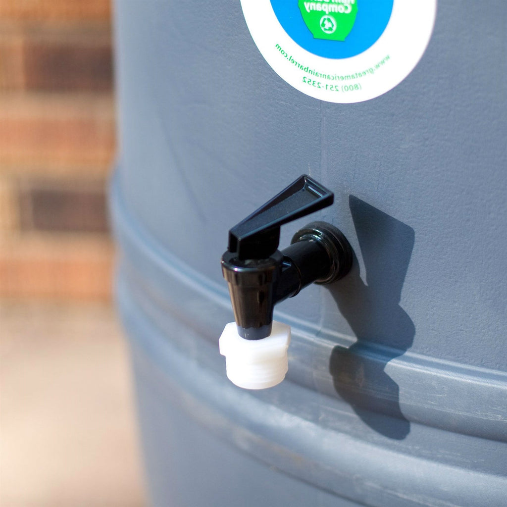 60-Gallon HDPE Food Grade Plastic Rain Barrel with Screw on Cover-2