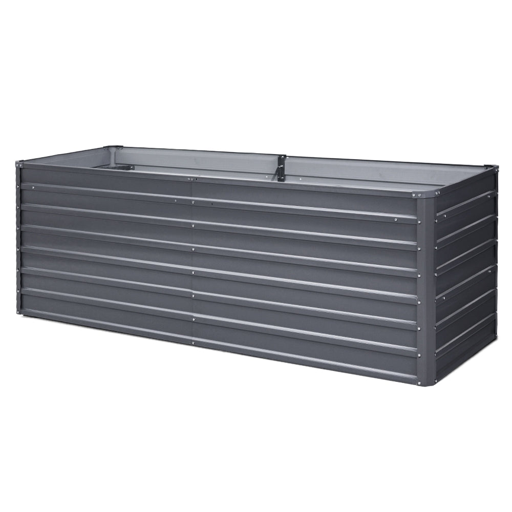 NNEDSZ Greenfingers Garden Bed 240X80X77CM Galvanised Raised Steel Instant Planter 2N1-0