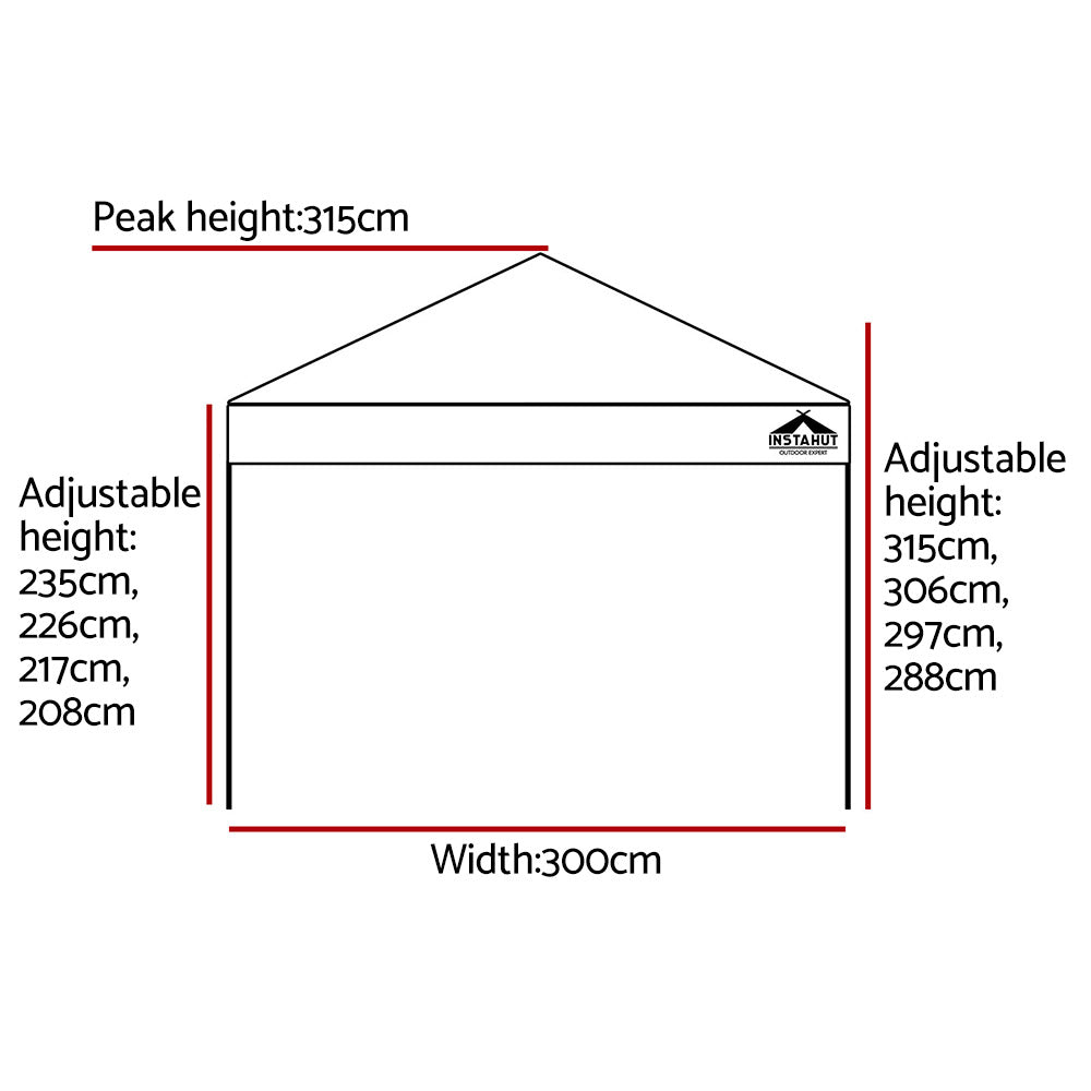 NNEDSZ Instahut Gazebo Pop Up Marquee 3x3 Outdoor Wedding Base Pod Kit Black-1