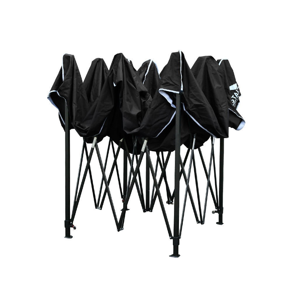 NNEDSZ Instahut Gazebo Pop Up Marquee 3x3 Outdoor Wedding Base Pod Kit Black-3