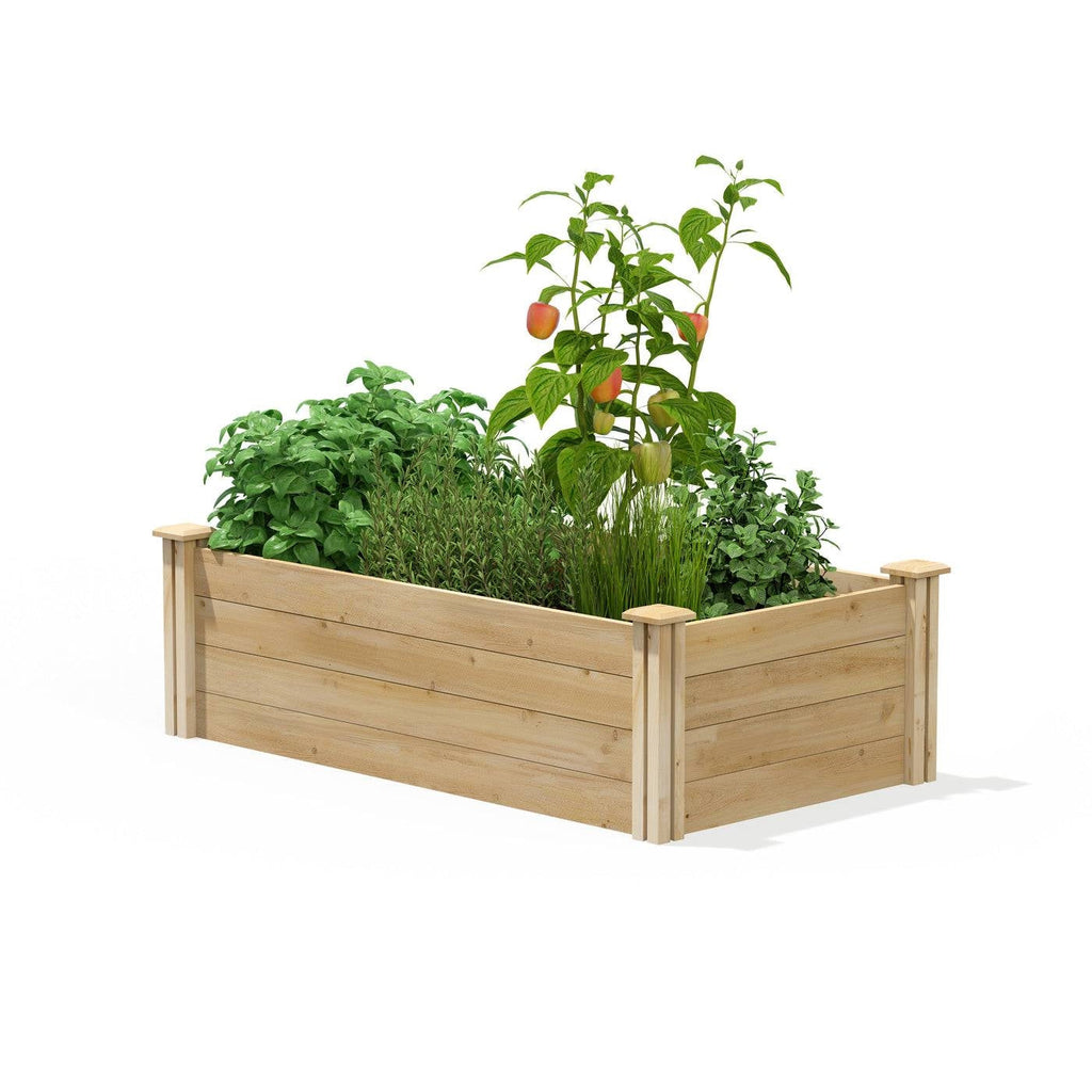 2ft x 4ft Cedar Wood Raised Garden Bed Planter Box - Made In USA-0