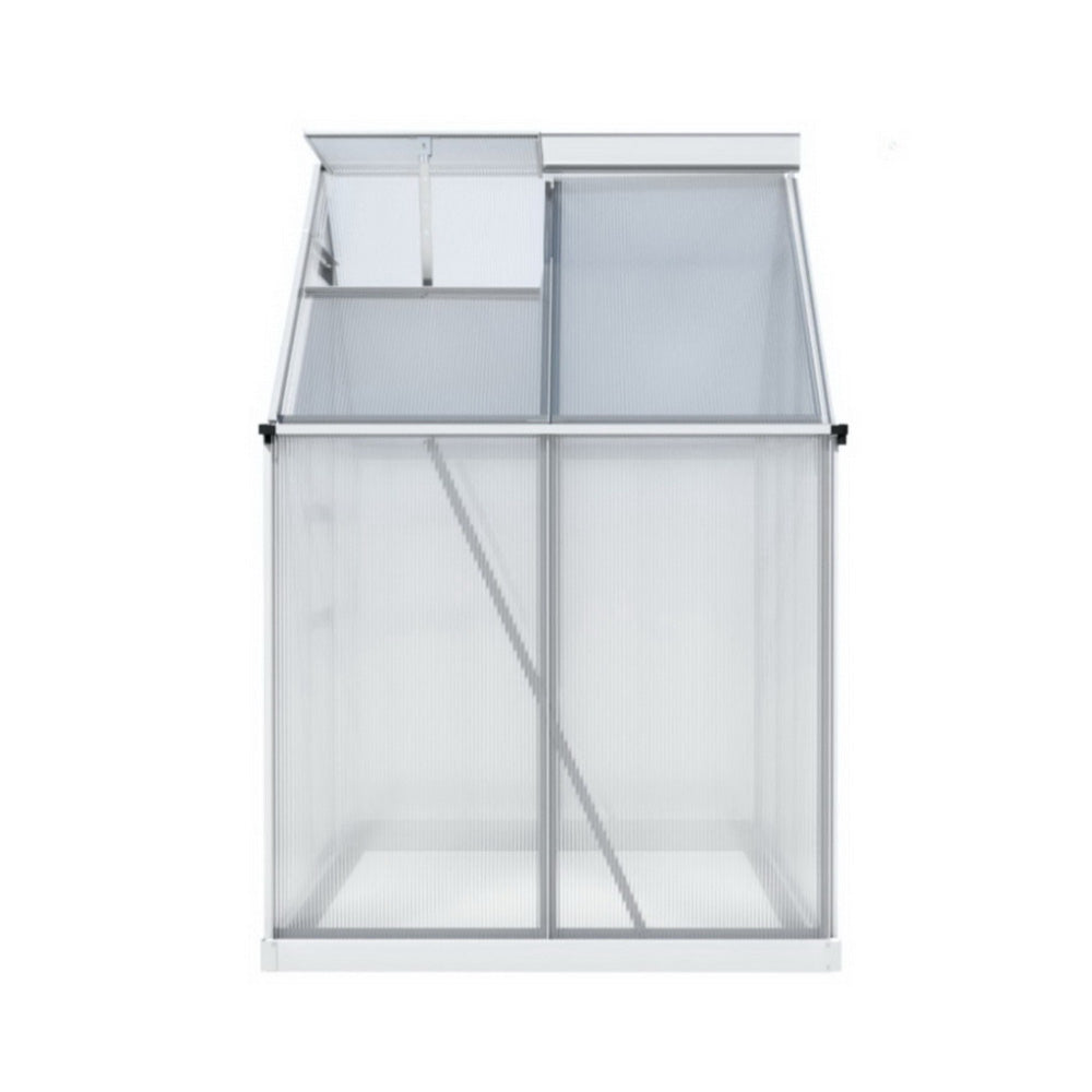 NNEDSZ Green Fingers Greenhouse Aluminium Polycarbonate Premium Garden Storage Shed 1.3Mx1.9Mx2.0M-2