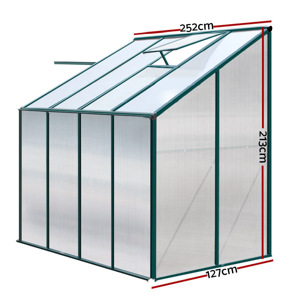 NNEDSZ Greenhouse Aluminium Green House Garden Polycarbonate 2.52x1.27M-1