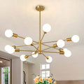 Gold 33-inch Modern 12-Light Dimmable Sputnik Chandelier Lamp-0