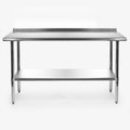 Stainless Steel 60 x 24 inch Heavy Duty NSF Certified  Work Bench Prep Table with Backsplash-0