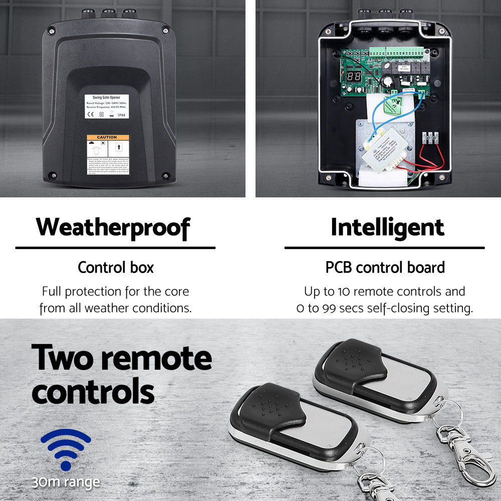 NNEDSZ Swing Gate Opener Auto Solar Power Electric Kit Remote Control 1000KG-2