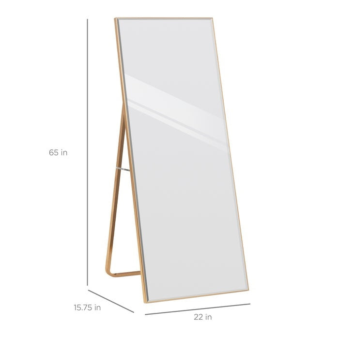 Gold Large Full Length Leaning Wall or Hanging Mirror-4