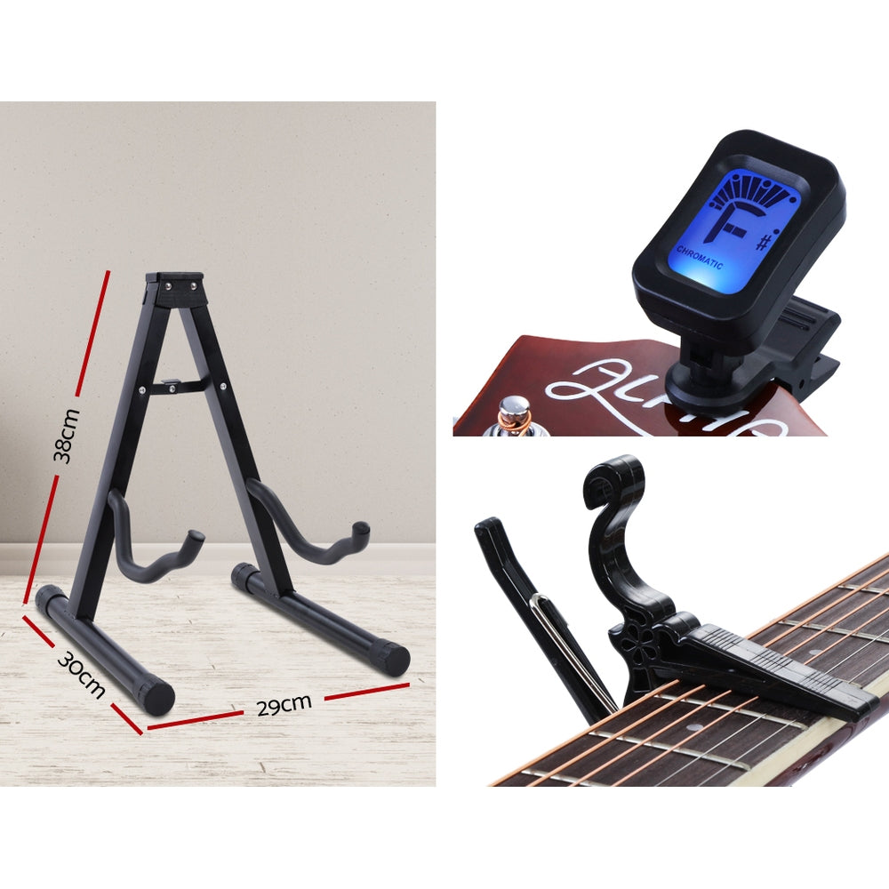 NNEDSZ 41 Inch Electric Acoustic Guitar Wooden Classical with Pickup Capo Tuner Bass Natural-4