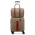 Luxury PU Leather Rolling Suitcase Set with Matching Handbag-0