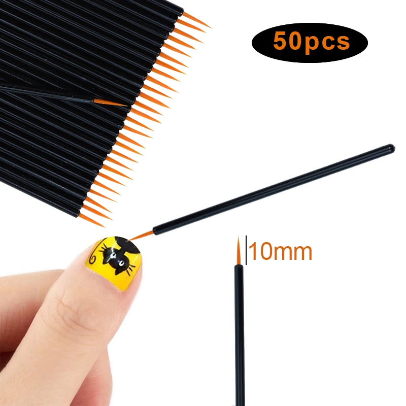 OKAYLASH 50pcs/lot Reusable Gel Liner Nail Art Brushes Painting Pen Disposable  Eyeliner Beauty Eyeline Makup Tools